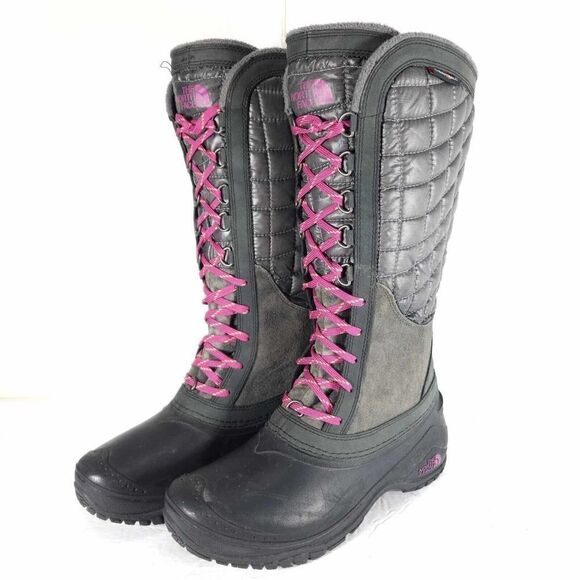The North Face Women’s Thermoball Utility US 7 Gray Lace Up Winter Snow Boots - Picture 1 of 12